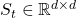 S_t \in \mathbb{R}^{d \times d}