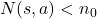N(s, a) < n_0