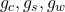 g_c, g_s, g_w