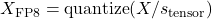 X_{\text{FP8}} = \text{quantize}(X / s_{\text{tensor}})