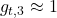 g_{t,3} \approx 1