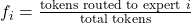 f_i = \frac{\text{tokens routed to expert } i}{\text{total tokens}}