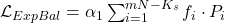 \mathcal{L}_{ExpBal} = \alpha_1 \sum_{i=1}^{mN - K_s} f_i \cdot P_i