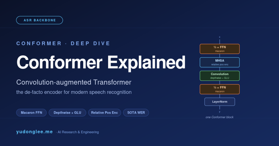 Conformer Explained: convolution-augmented Transformer — the de-facto encoder for modern speech recognition